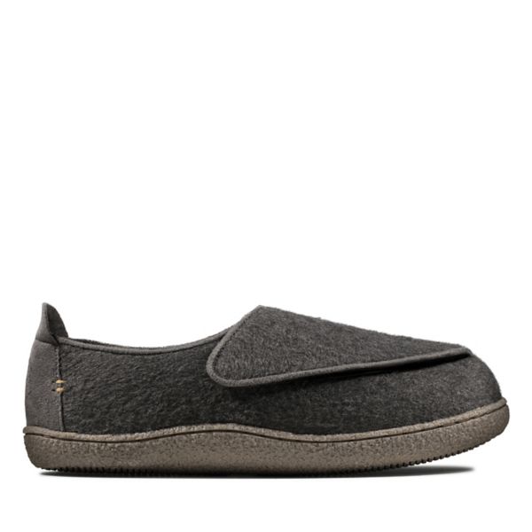 Clarks Mens Relaxed Charm Slippers Deep Grey | USA-4792386